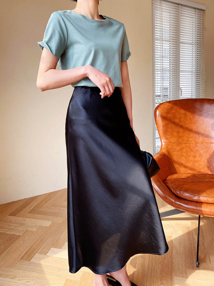 Satin Silk A-line Skirt