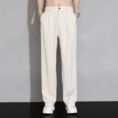 Casual Solid Wide Leg Trousers