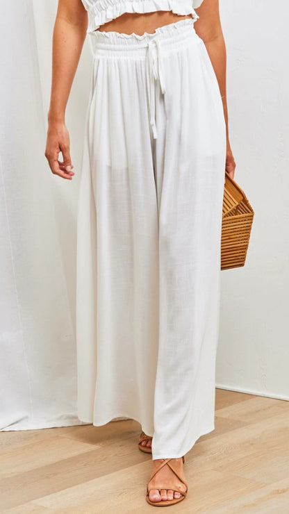 Loose Lace-Up Wide Leg Pants