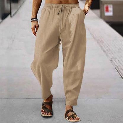 Cotton Drawstring Casual Beach Pants