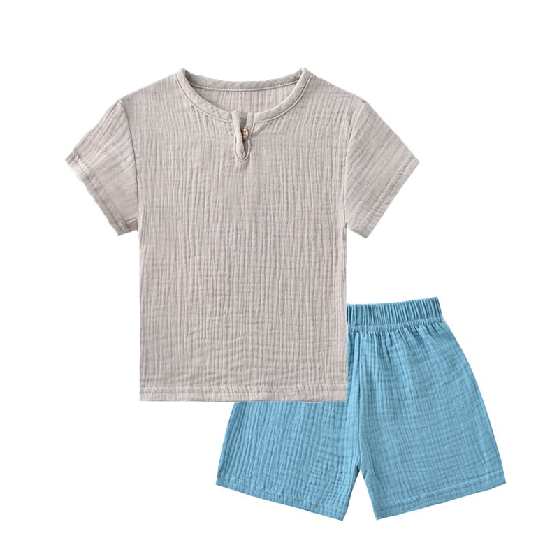 Kids Linen Sports Clothing Sets