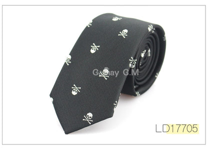 Men Casual Slim Skull Tie