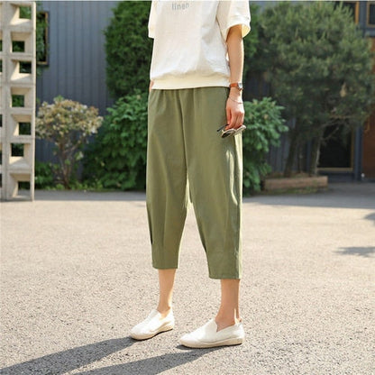 Cotton Loose Linen High Waist Pants