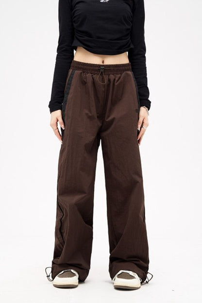 Wide Leg Cargo Casual Trousers