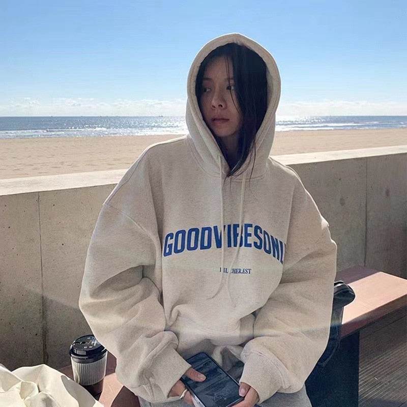 Letter Print Oversized Hoodie