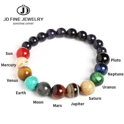 Natural Stone Eight Planets Bead Bracelet