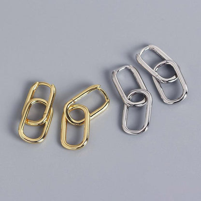 Foxanry Geometric U- Shape Earrings