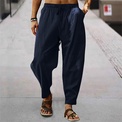 Cotton Drawstring Casual Beach Pants