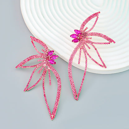 Sparkling Rhinestone Flower Drop Earring