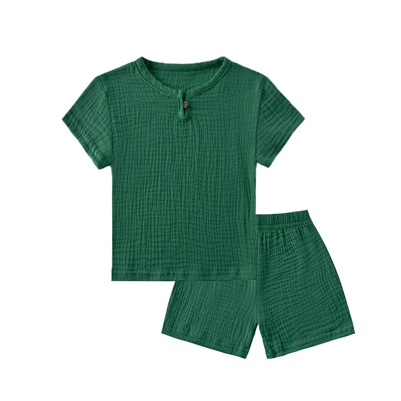 Kids Linen Sports Clothing Sets