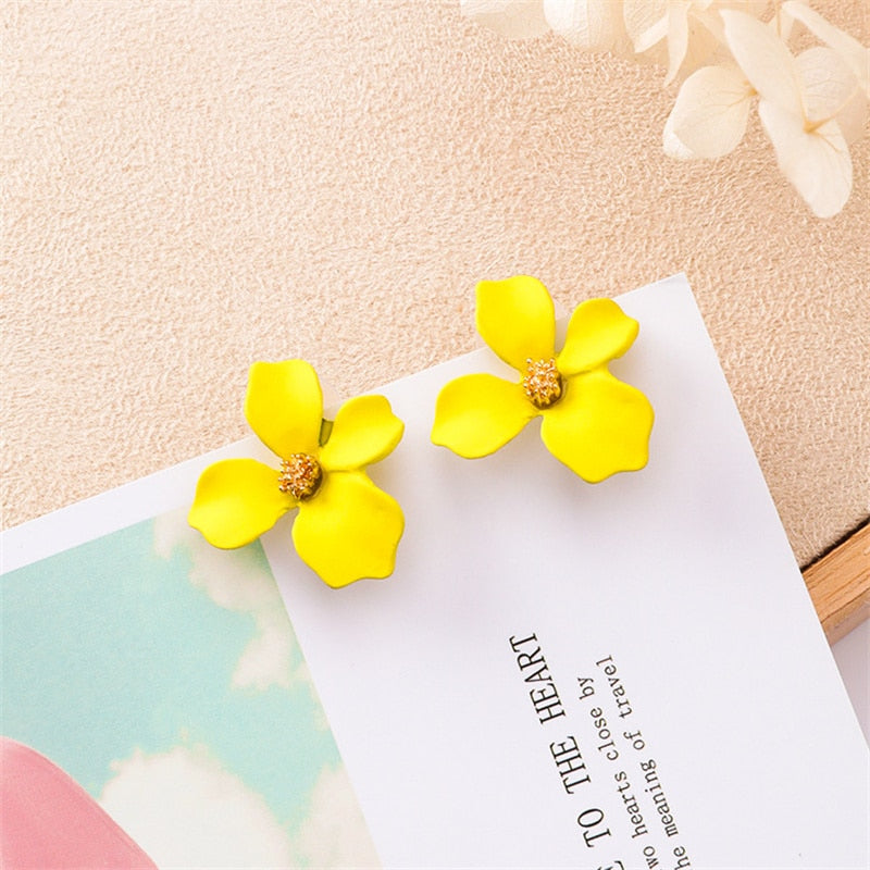 Double-layers Flower Drop Earrings