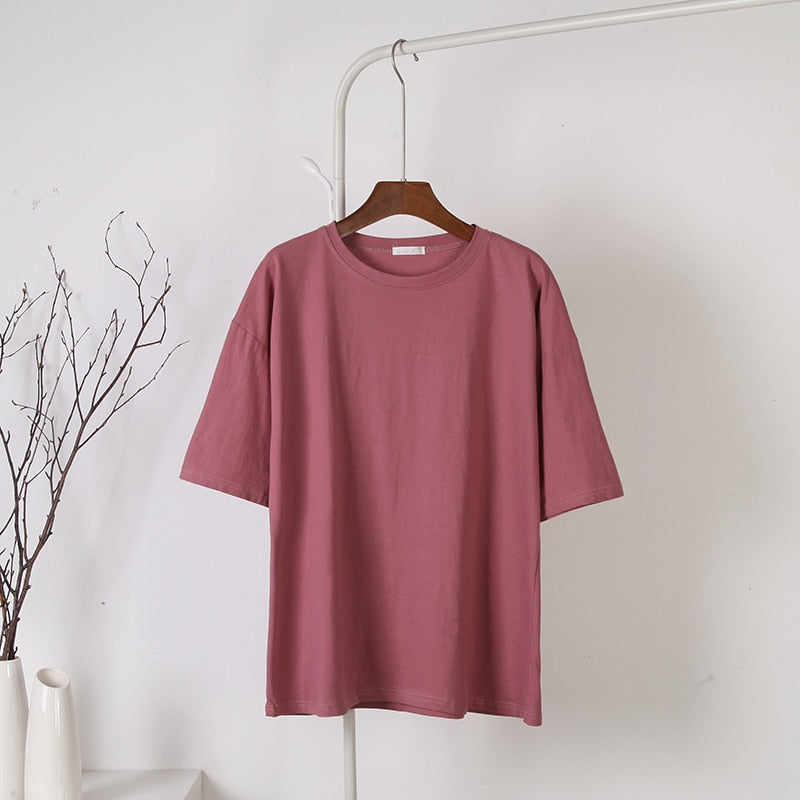 Oversized Cotton Soft Basic T Shirt