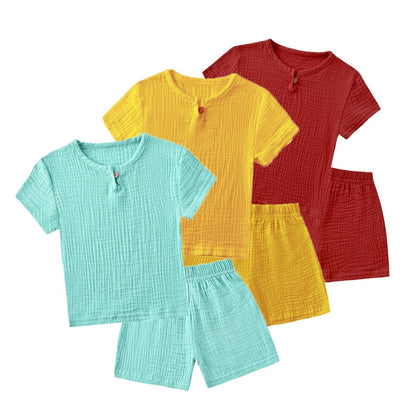 Kids Linen Sports Clothing Sets