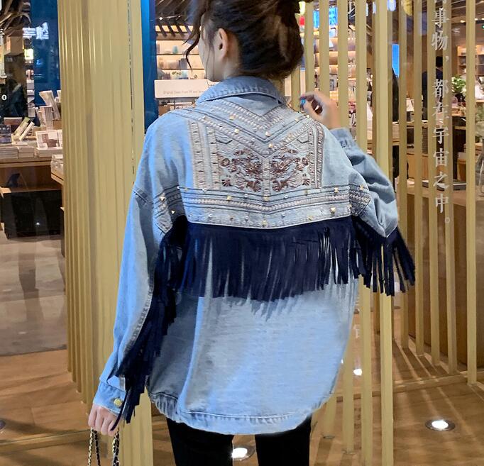 Oversized Floral Denim Jacket