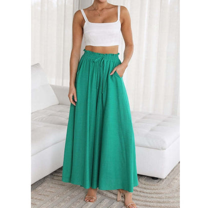 Loose Lace-Up Wide Leg Pants