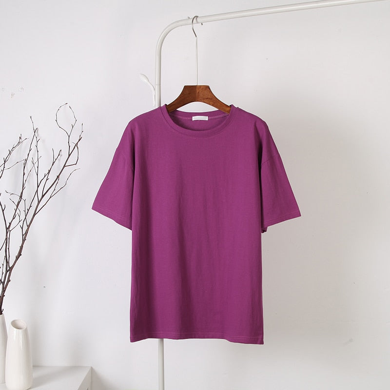 Oversized Cotton Soft Basic T Shirt