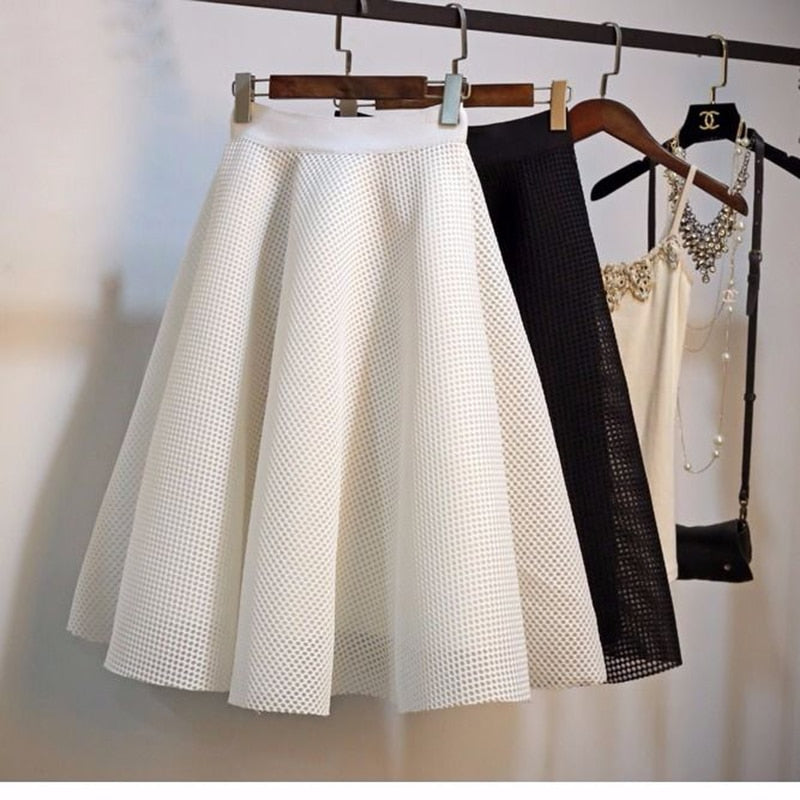 High Waist A-line Knee-length Skirts