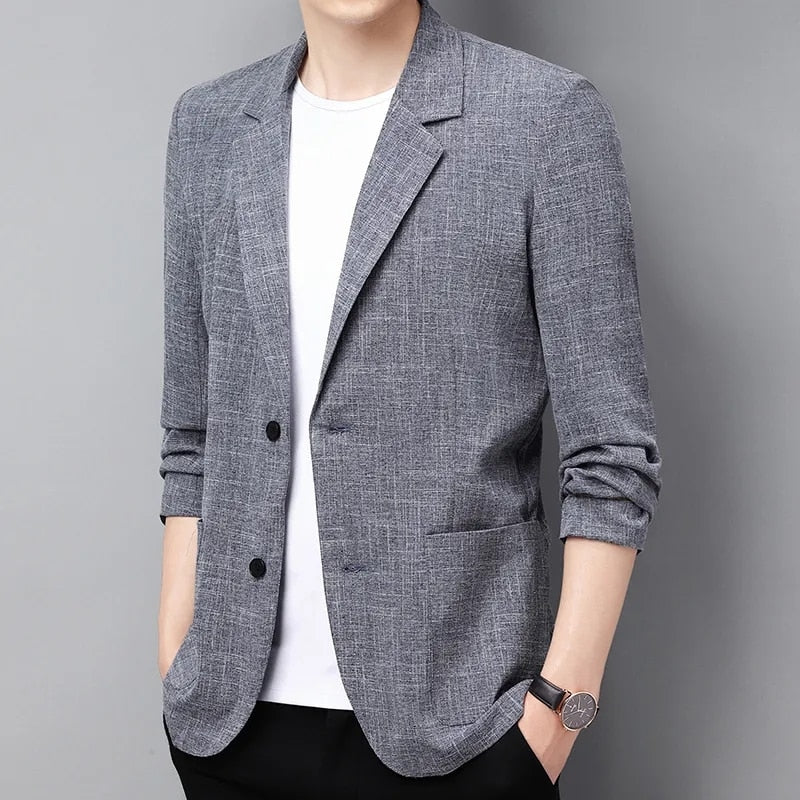 Men Cotton Linen Blazer