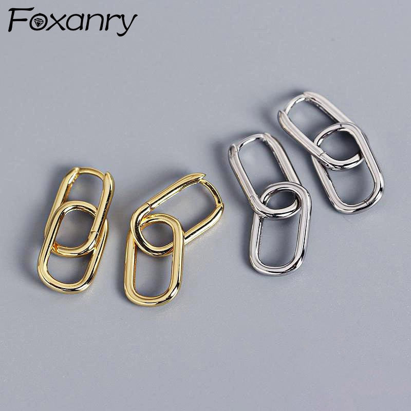 Foxanry Geometric U- Shape Earrings