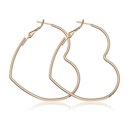 Hollow Big Heart Hoop Earrings