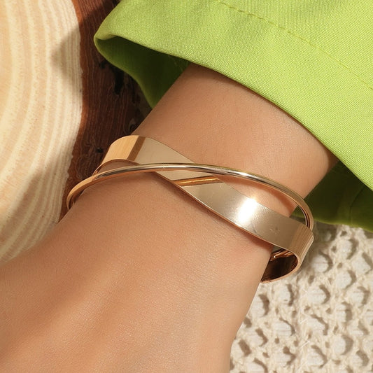 Simple Style Cross Alloy Gold Bracelet