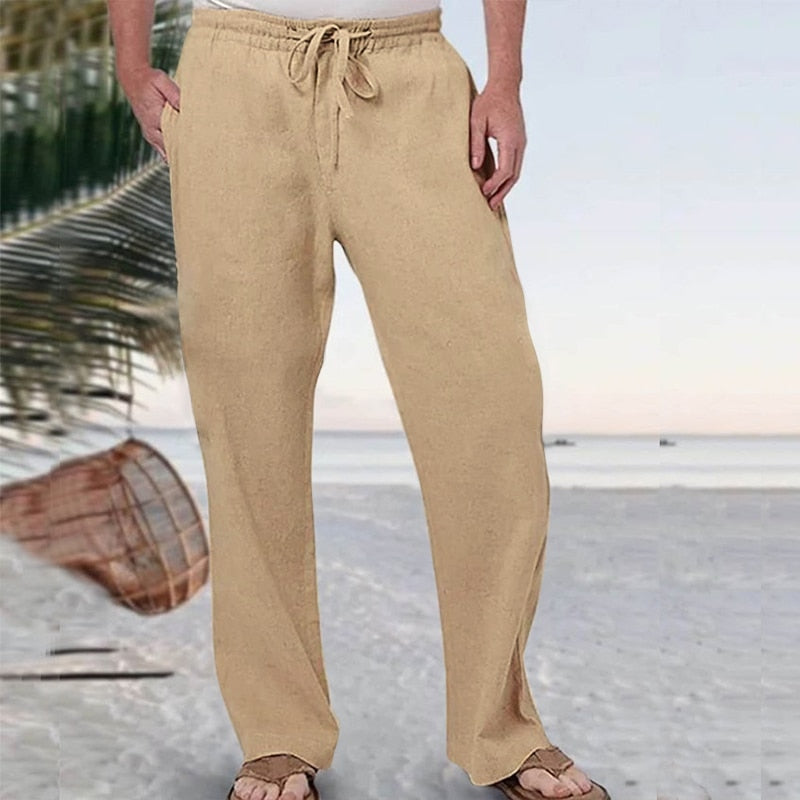 Cotton Linen Solid Color Trousers