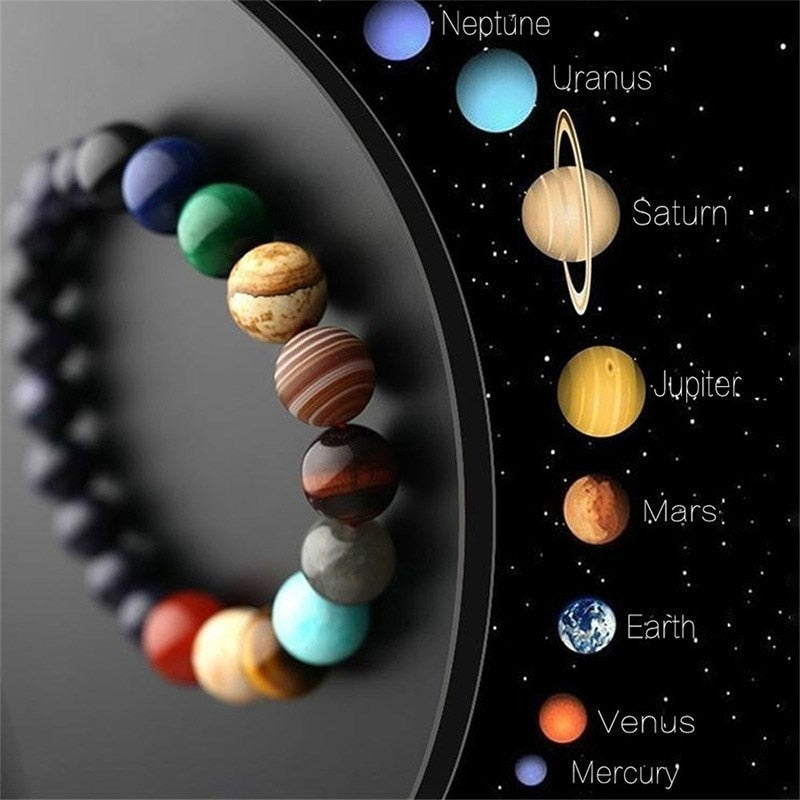 Natural Stone Eight Planets Bead Bracelet