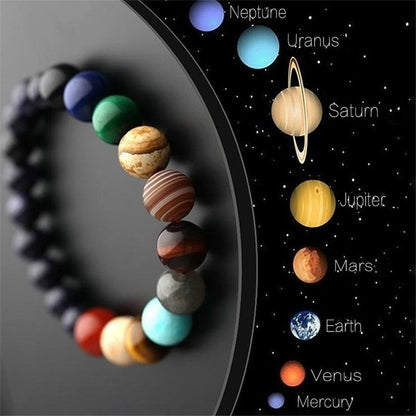 Natural Stone Eight Planets Bead Bracelet