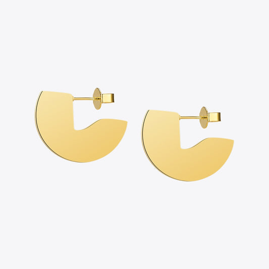 Geometic Semi-circle Fan Stud Earring