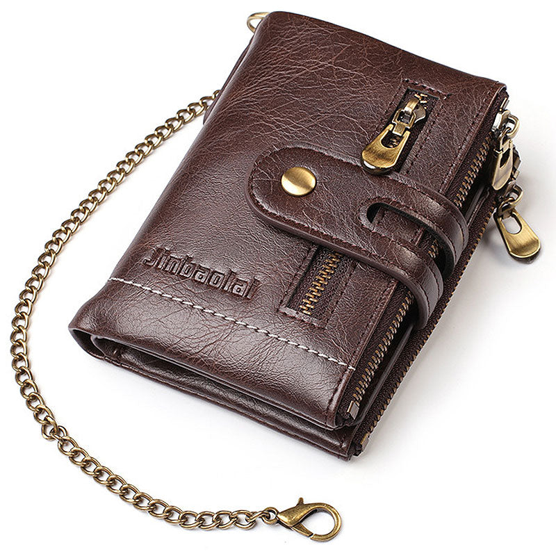 PU Leather Short Card Holder Chain