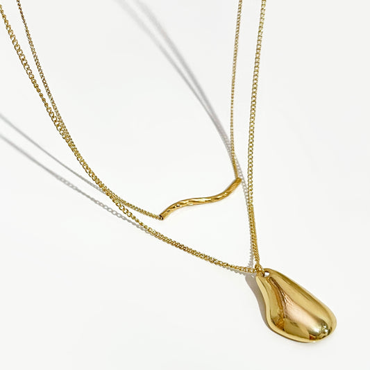 Wave Shape Gold Necklace