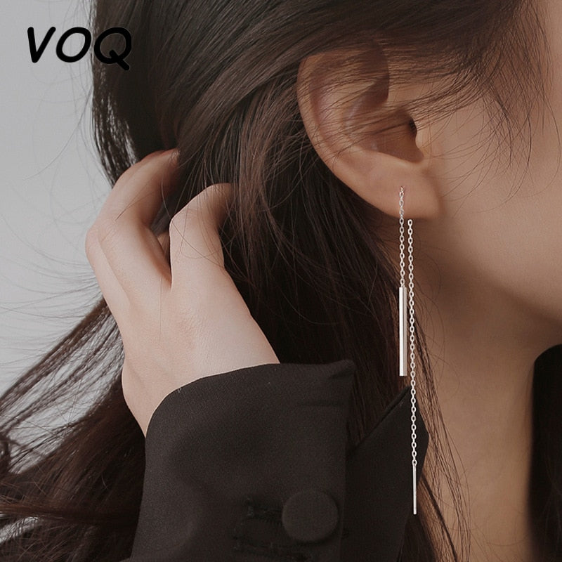 Geometric Ear Stick Long Ear Line Earrings